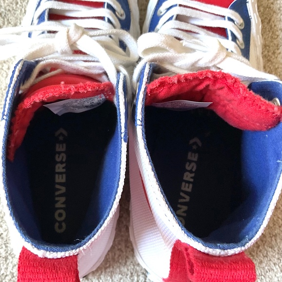 Converse UNT1TL3D High Top Sneakers Red White Blue Sz 7 men’s/ Sz 9 women’s - Picture 10 of 11